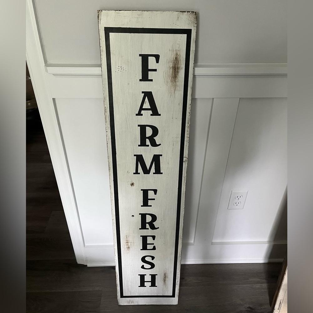 Solid wood Farm Fresh sign to hang or prop on floor